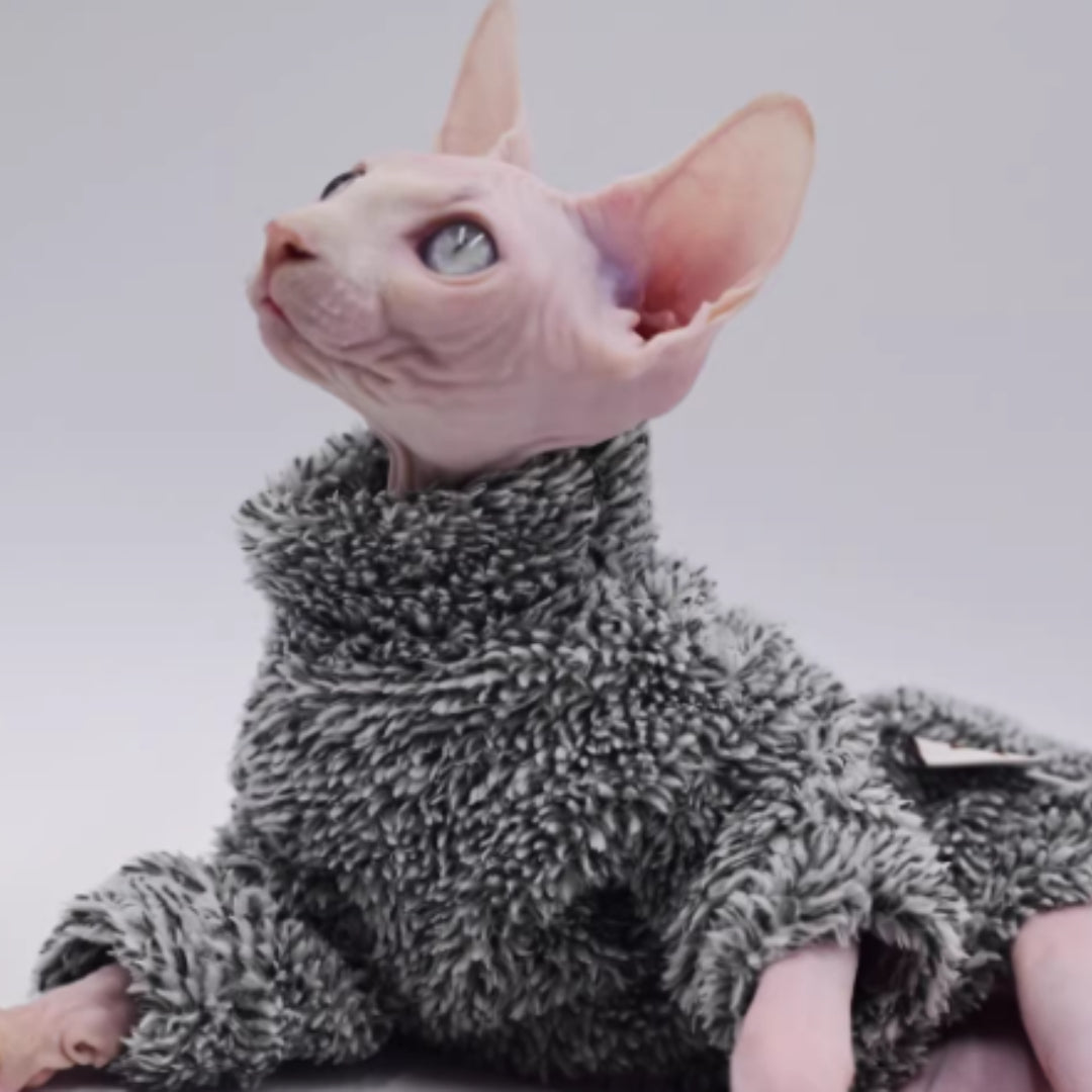 Hairless Cat Clothes, Autumn And Winter Plush Warm Cat Clothes
