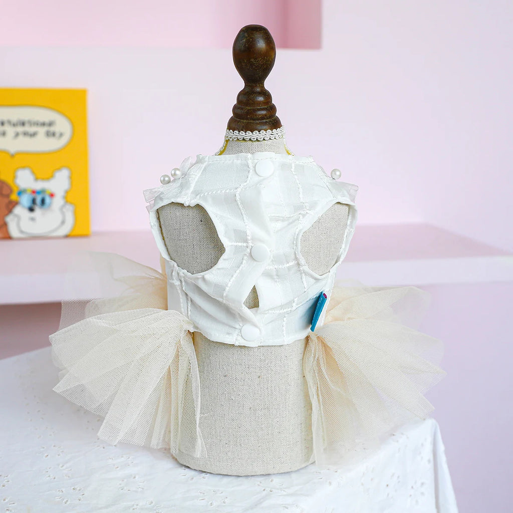 Dog Clothing Tulle Tutu Skirt Chest And Back High-end Wedding Dress