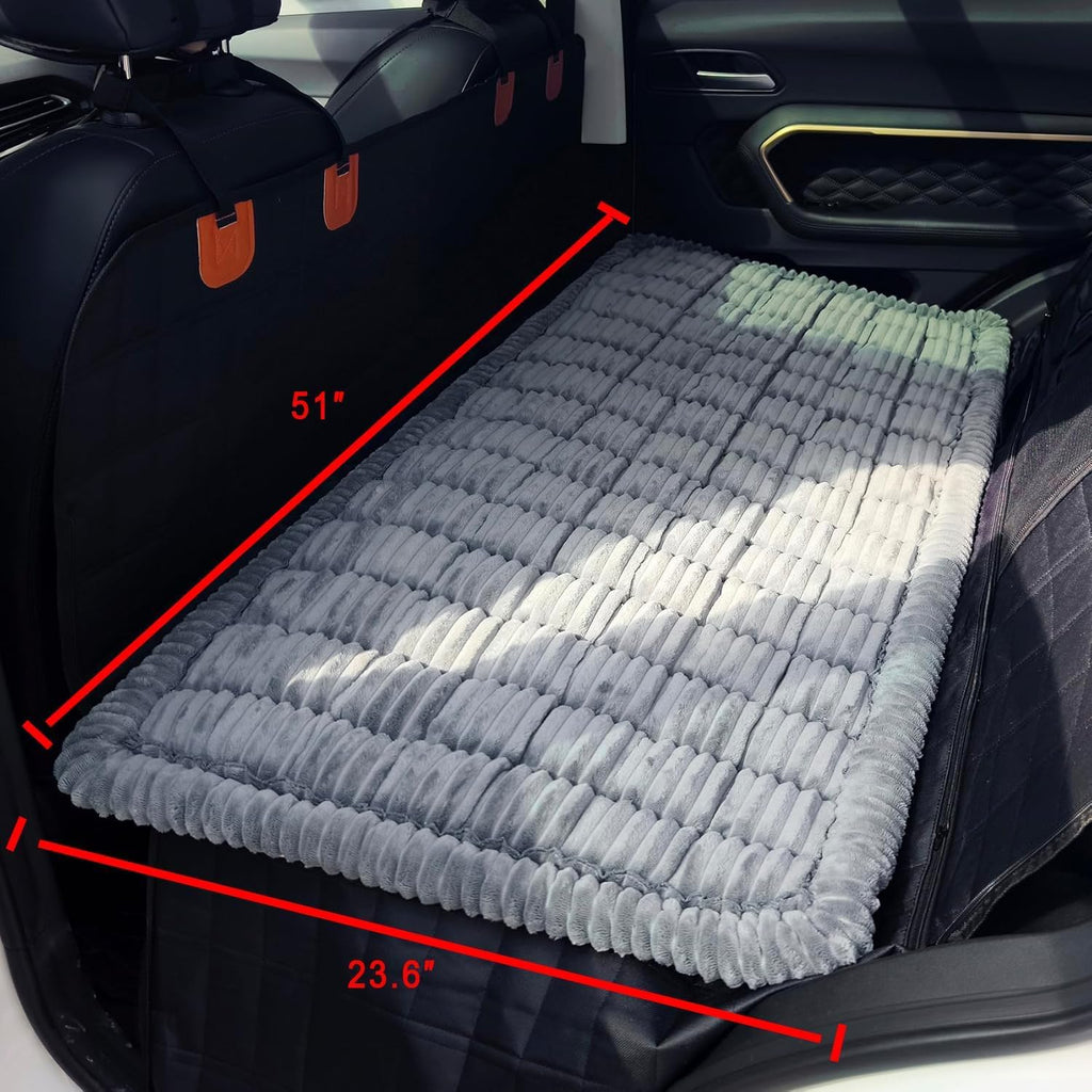 Dog Bed For Car Back Seat Non-Slip, Backseat Dog Bed Mat For Backseat Extenders, Pet Car Blanket Seat Cover For SUVs Trucks Sedans, Soft Machine