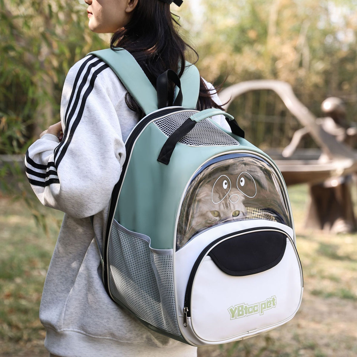 Oxford Cloth Cat Bag Portable Breathable Large Capacity Backpack