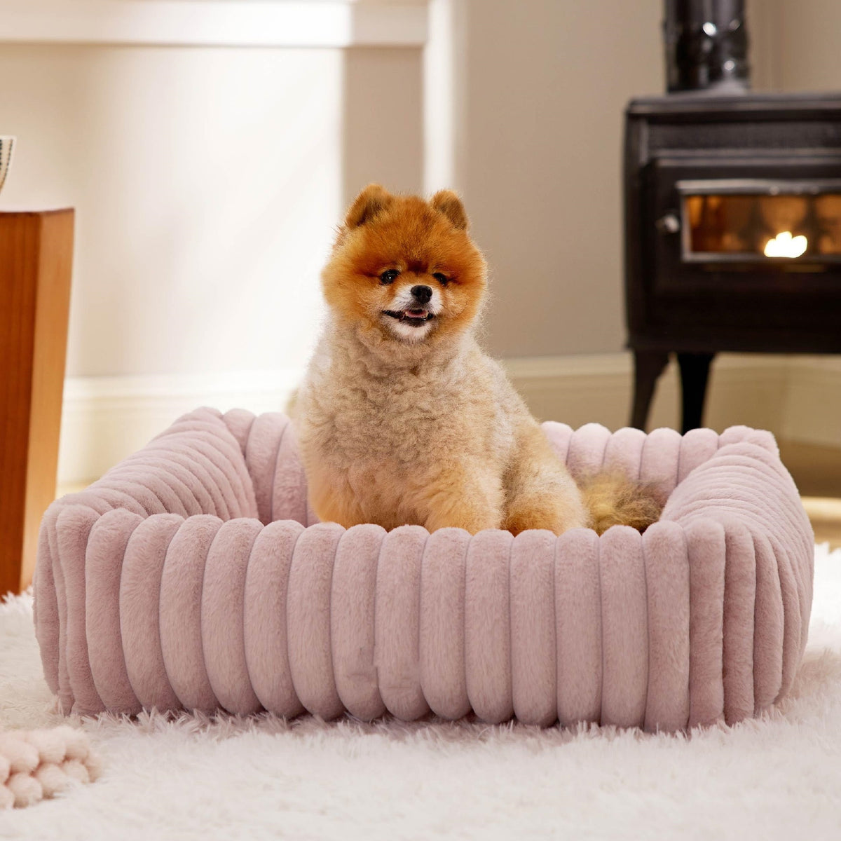 Dog Beds For Small Medium Dogs, Washable Fluffy Cat Puppy Bed Rectangle Calming Sleeping Pet Cat Bed For Indoor Dogs, Removable Zipper Cover