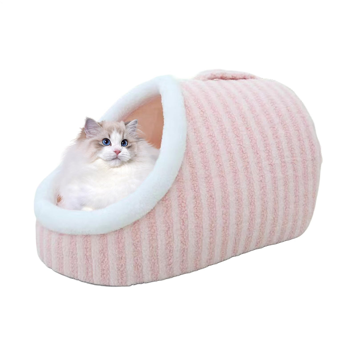 Cat Bed For Indoor Cats Soft Calming Pet Sofa Bed Slipper Shaped Cat, Warm Kitten House Cave, Indoor Enclosed Covered Cavern House For Cats Kittens