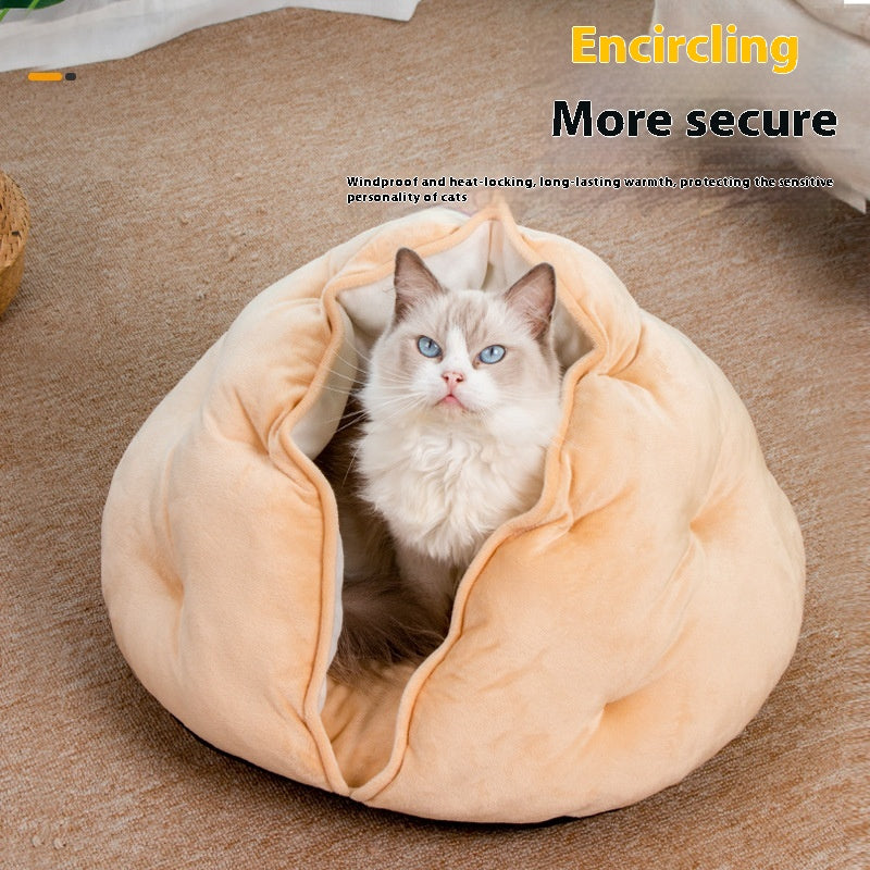 Semi-closed Breathable Four Seasons Universal Dumpling Cat Nest Short Plush