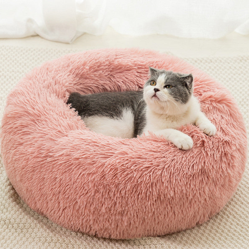 Solid Color Plush Warm Pet Kennel