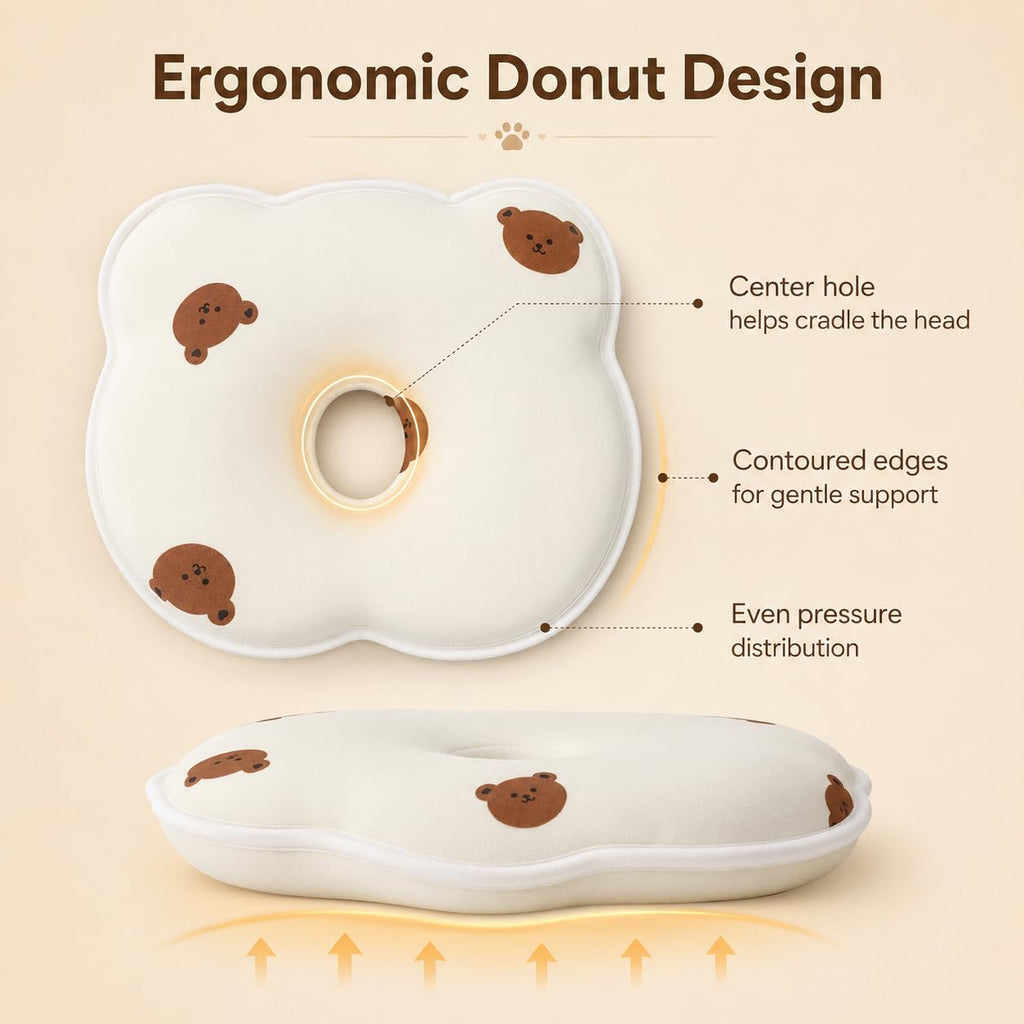 Soft Memory Foam Pet Pillow For Small Dogs And Puppies - Ergonomic Bear-Shaped Cushion For Head And Neck Support, Cozy Nap Bed For Home And Travel