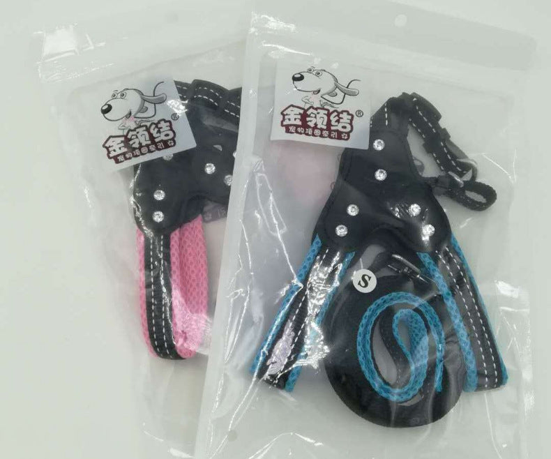 Rhinestone Pet Reflective Gallus Traction Sleeve