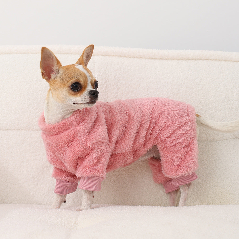 Polyester Pet Solid Color With Fur Clothes