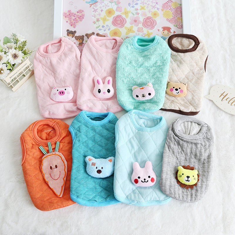 Fashion Plaid Animal Head Milk Dog Clothing