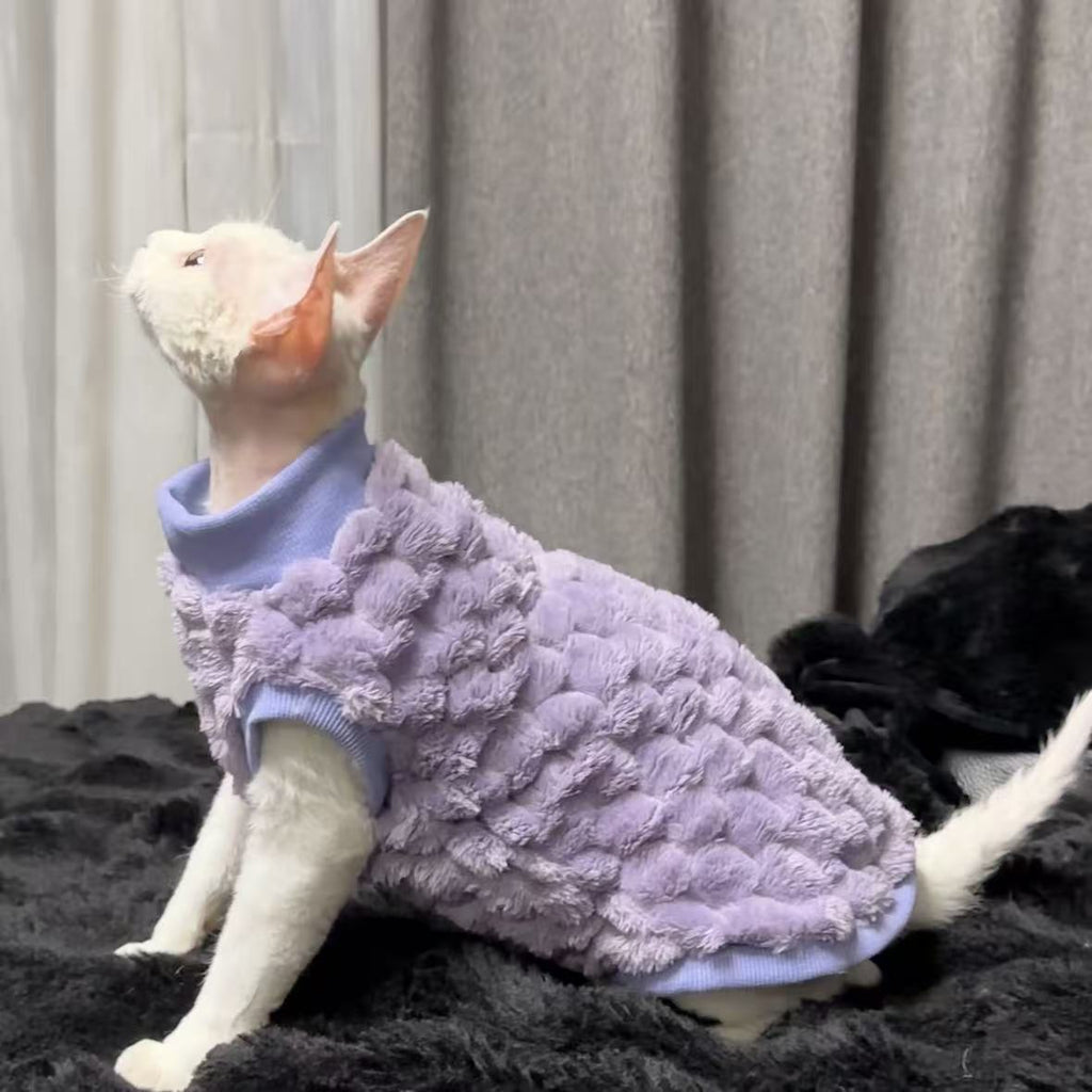 Hairless Cat Warm-Keeping Thickened Soft Coral Fleece Long-Sleeve