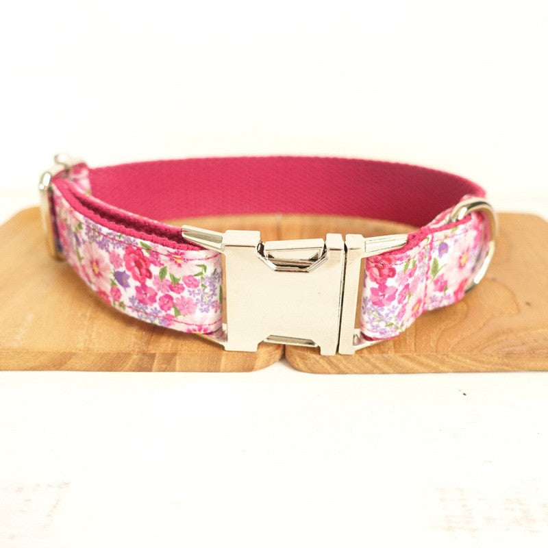 Metal Buckle Dog Collar Leash Bow Tie Accessory