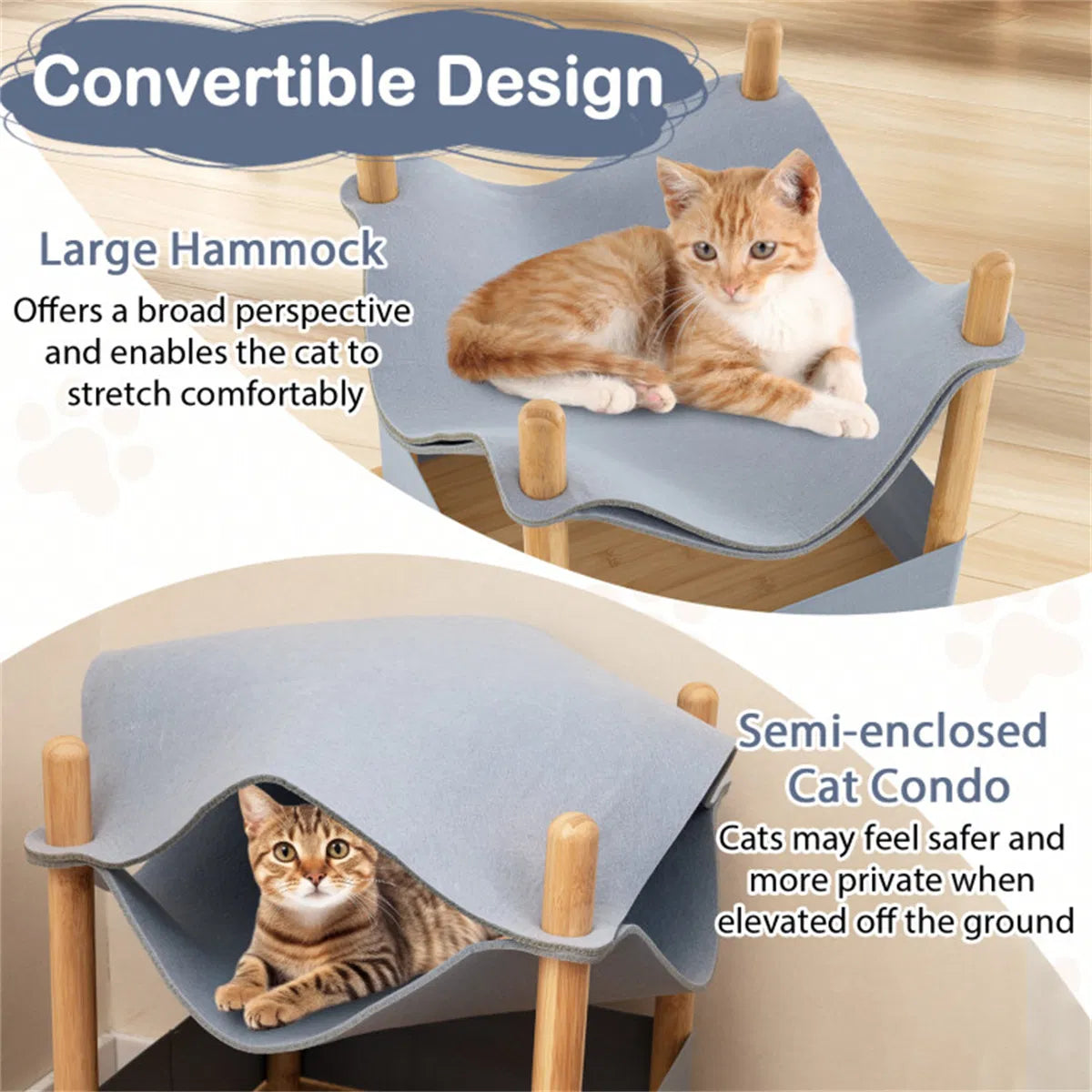 2-Tier Cat Condo with Hammock