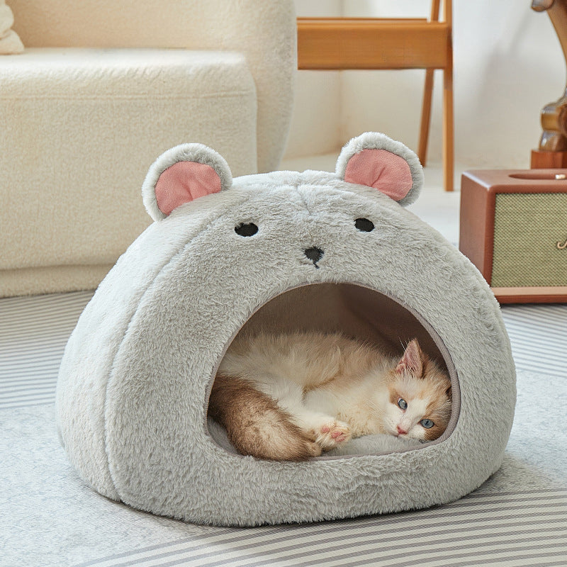 Funny Mouse And Cat Bedding Cartoon Soft Fluffy Comfortable Cat House Mat, Suitable For Small And Medium-sized Cats And Dogs Bedding Pet Supplies