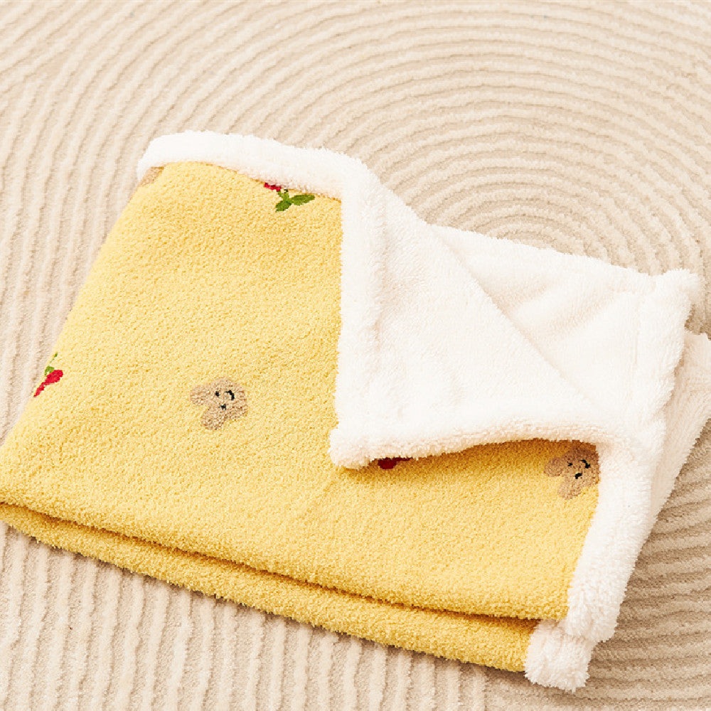 Pet Blanket Autumn And Winter Warm Cat Mat Plaid Carpet Flannel Small Dog