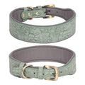 Embossed Leather Pet Collar Soft Space Cotton Substrate