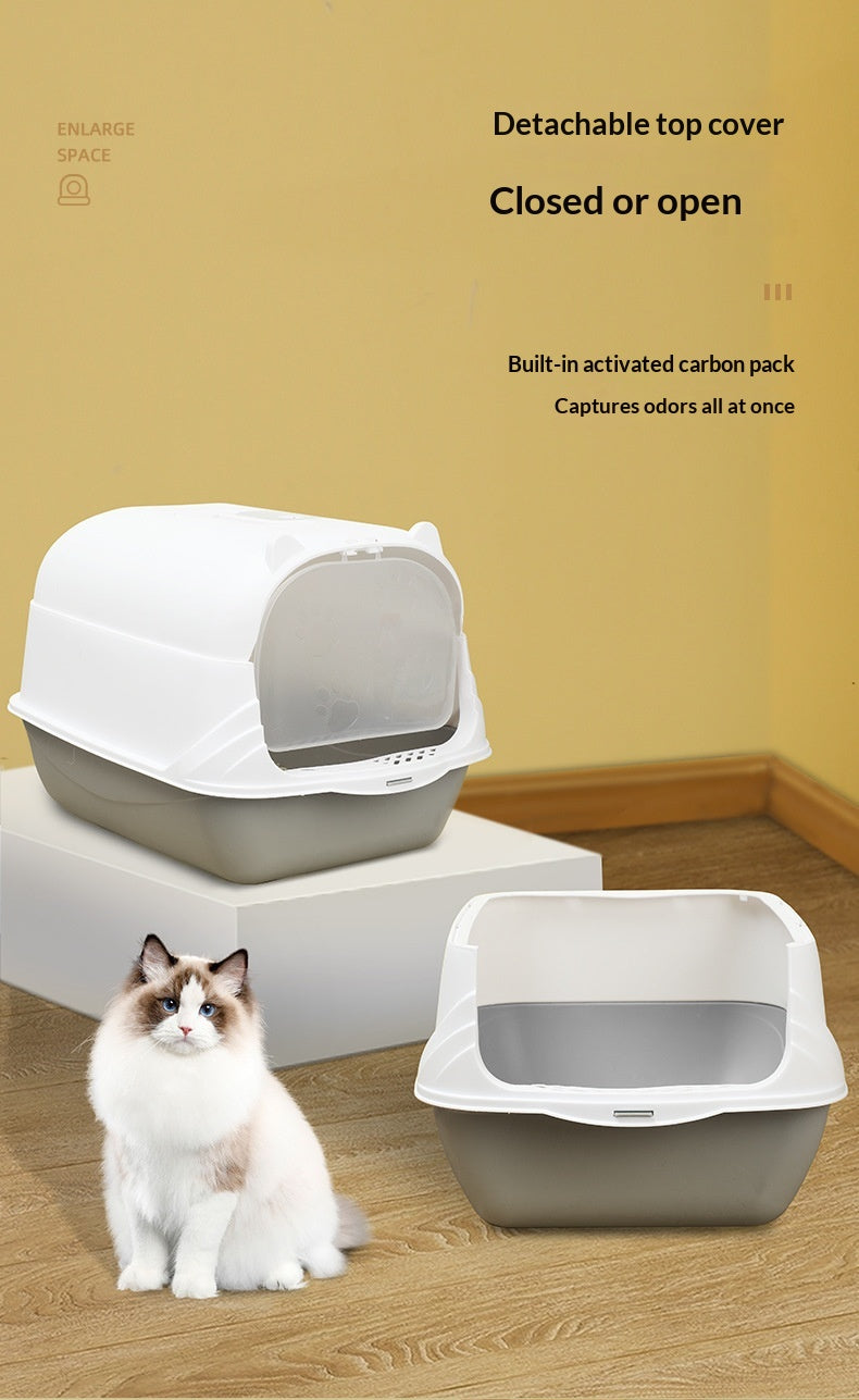 Extra-Large Fully Enclosed Odor-Control Thickened Cat Litter Box