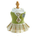 College Style Dog Dress For Small Dogs, Plaid Skirt, Pink,Blue,Green, Spring Dog Clothes, Cat, Chihuahua