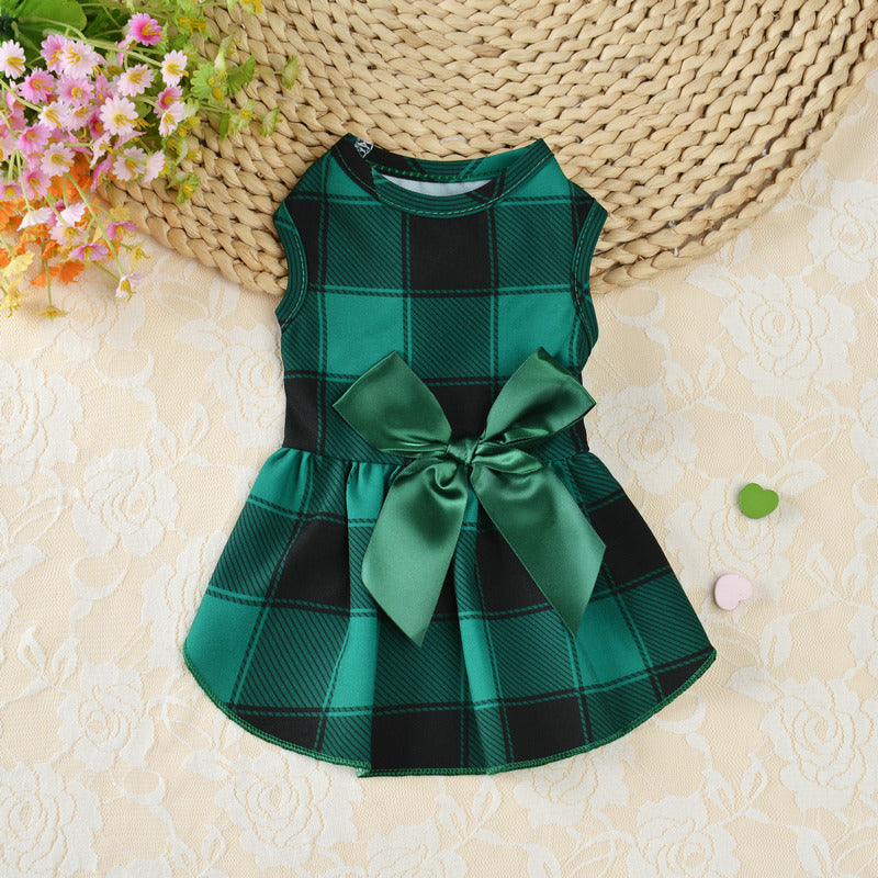 Thin PET Bow Plaid Clothes