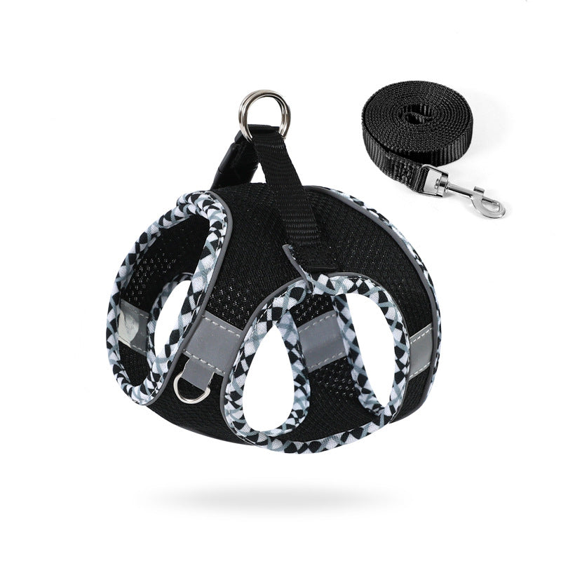 Dog Harness No-Pull Pet Harness With A Leash 1.2m Step In Dog Harness With Breathable Mesh And Quick-Release Buckle Reflective Outdoor Pet Vest For