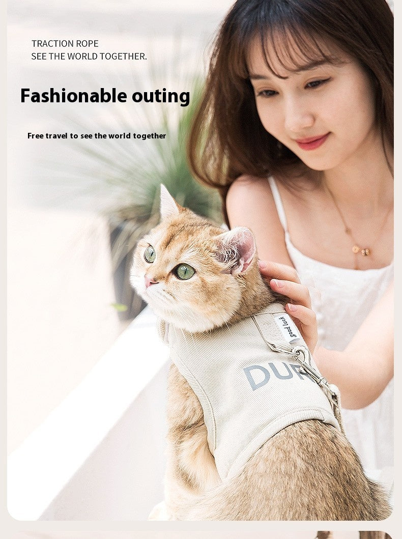 Four Seasons Universal Breathable Pet Cat Pulling Rope Anti Breaking Loose Cat Strap