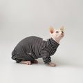 Sphynx Cat Striped Pyjamas Four Legged Clothing with Tail and Hat