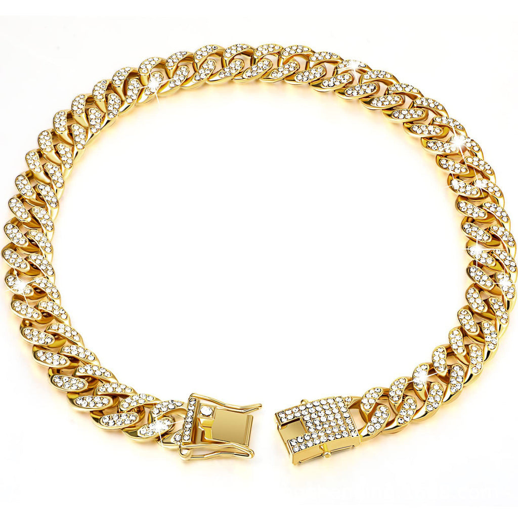 New Diamond Golden Dog Collar