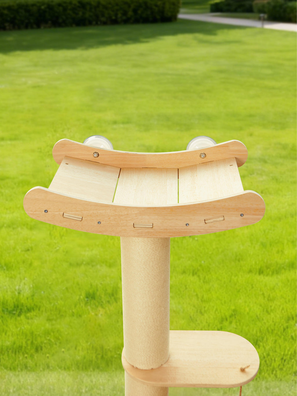 Half Cat Tree Tower-3-Tier Hemp Scratching Post, Perches & Sturdy Activity Center Suction Cup