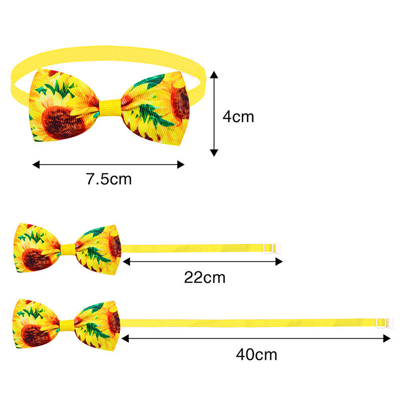 Sunflower Pet Bow Tie Dog Summer Decoration