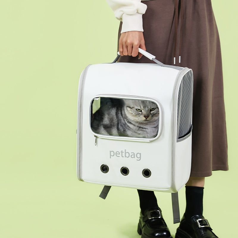 Large Capacity Portable Cat Backpack Transparent Window