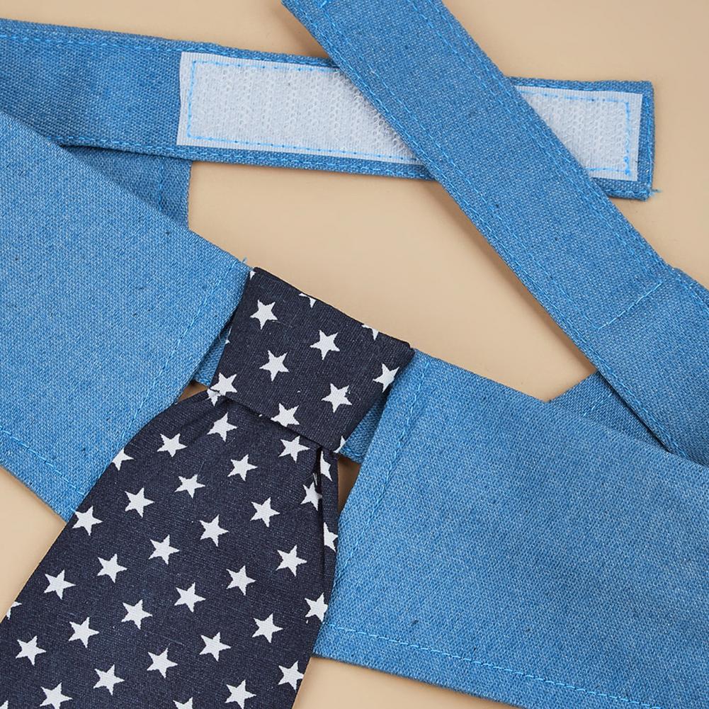 Durable Pet Collar Adjustable Denim Pet Collar With Star Pattern Dog Necktie For Holiday Weddings Formal Events For Dogs