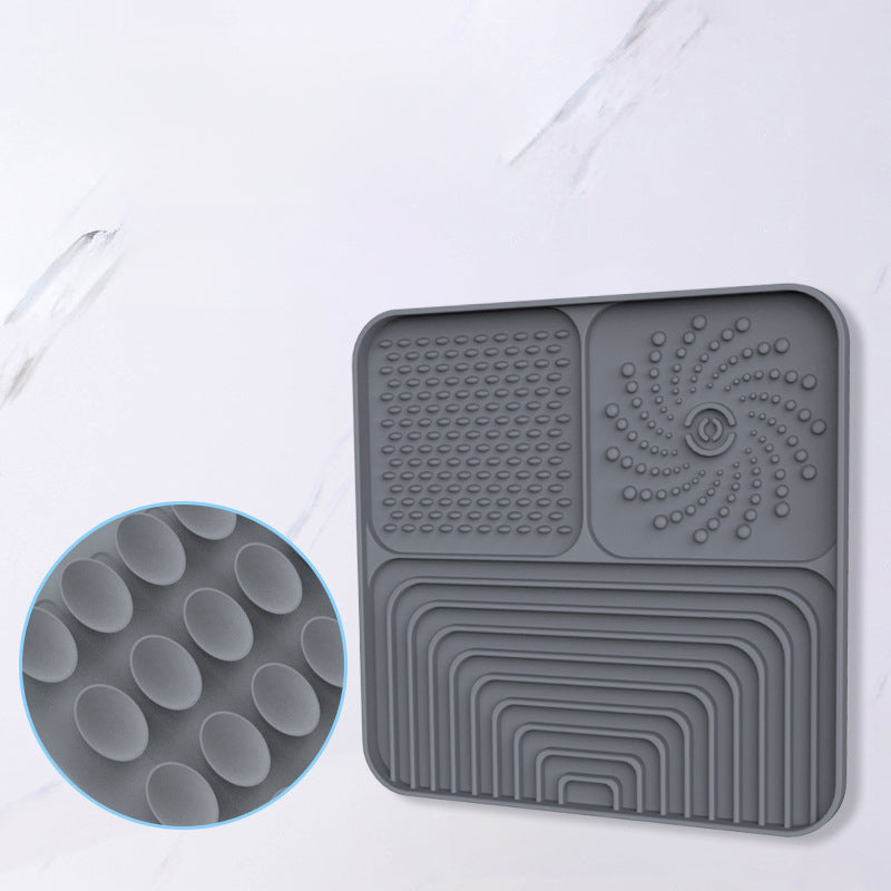 Slow Food Mat For Dogs And Cats, Anti-choking Pad With Suction Cup, Square, Silicone, For Licking