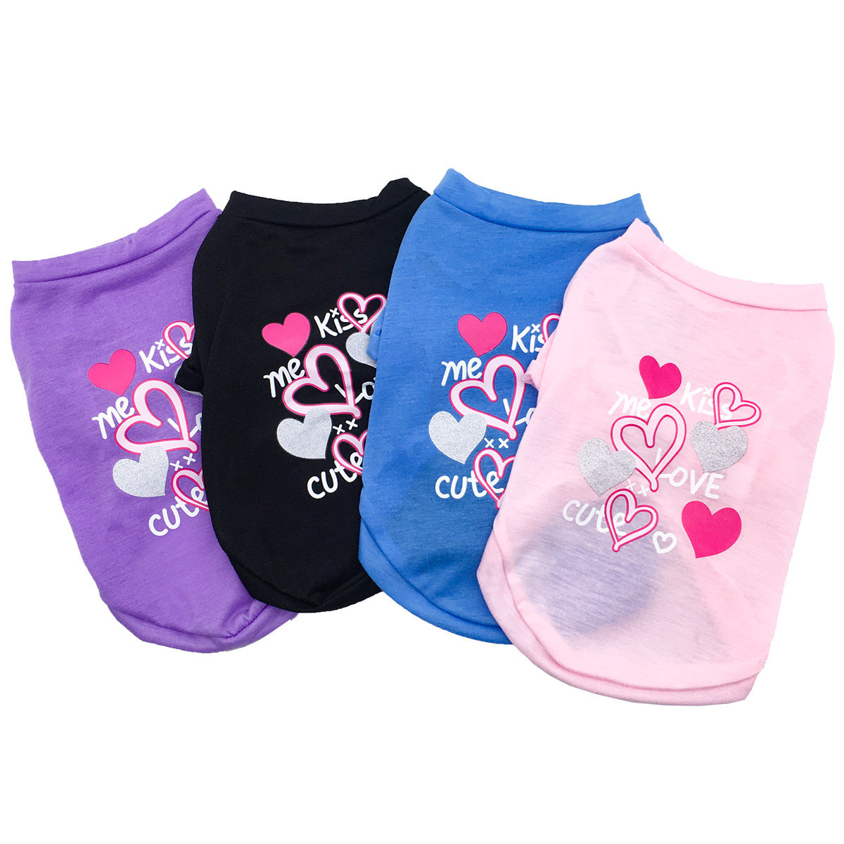 New Pet Clothes Dog Clothing Round Neck Printed Raglan Sleeve T-shirt