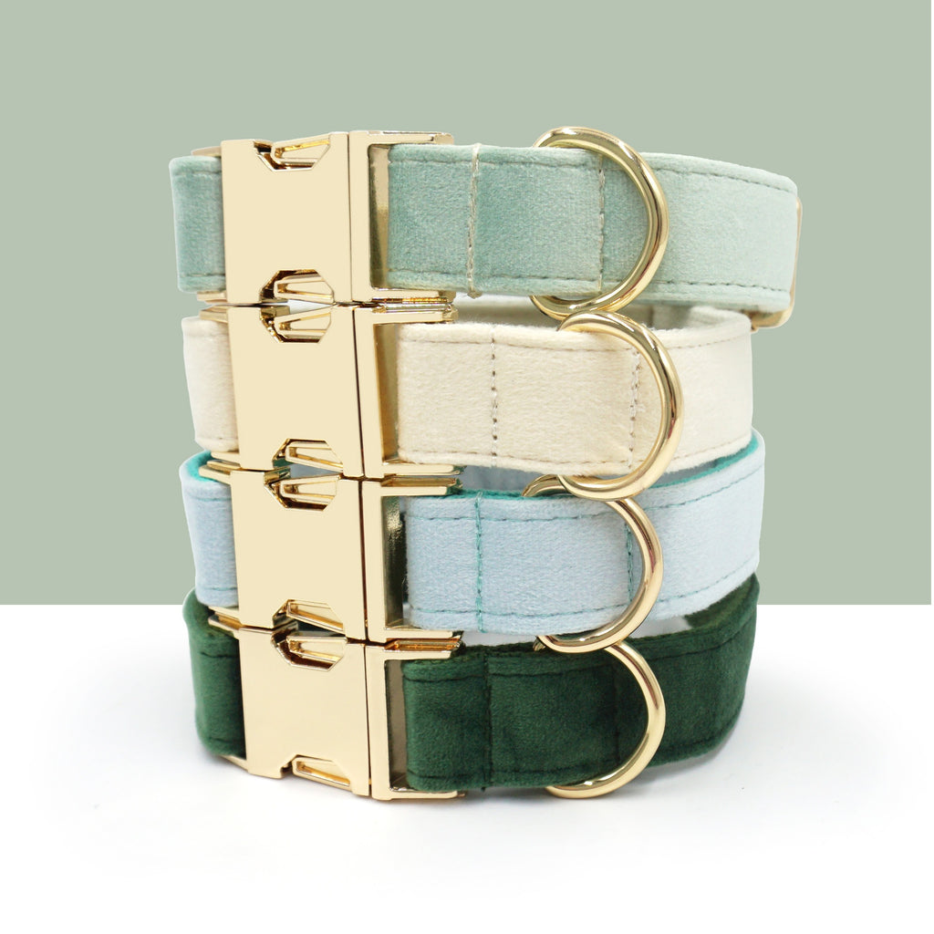 Velvet Dog Collars In Small Medium And Large Sizes With Adjustable Fit