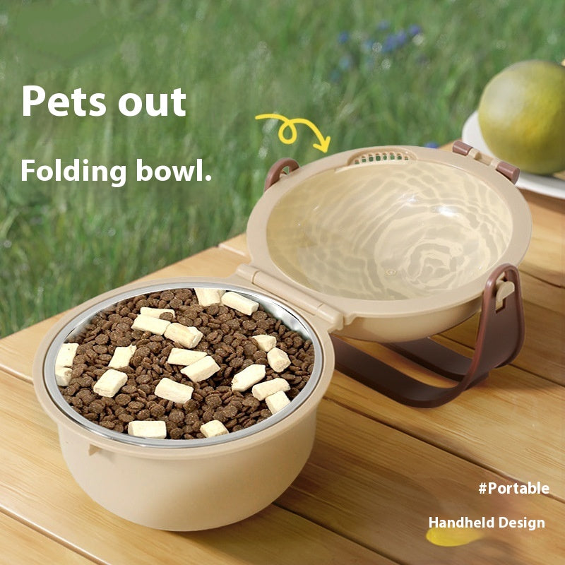 Pet Portable Folding Outdoor Dog Feeding Drinking Bowl