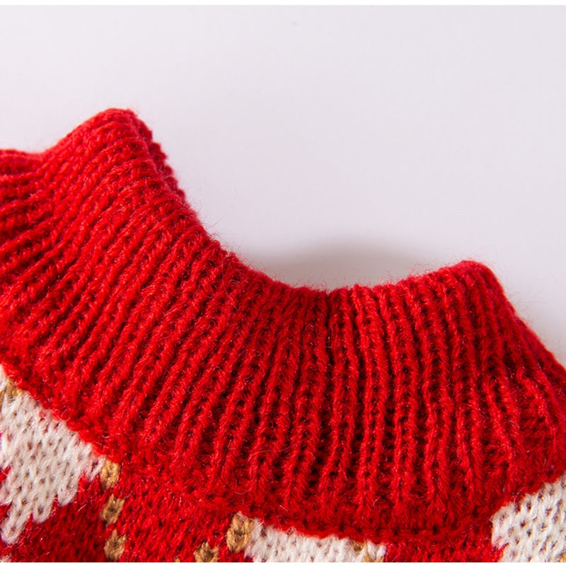 Thick And Warm Diamond-shaped Embroidered Cherry Small Flying Sleeve Sweaters For Dogs In Autumn And Winter, As Well As Pet Clothes For Small And