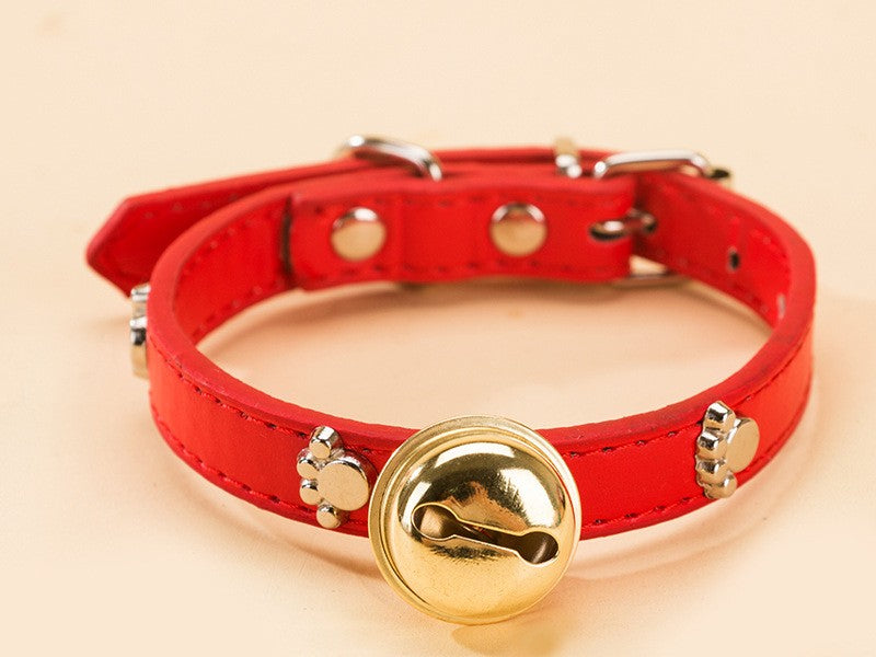 New Pet Claw Print Bone Alloy Bell Collar