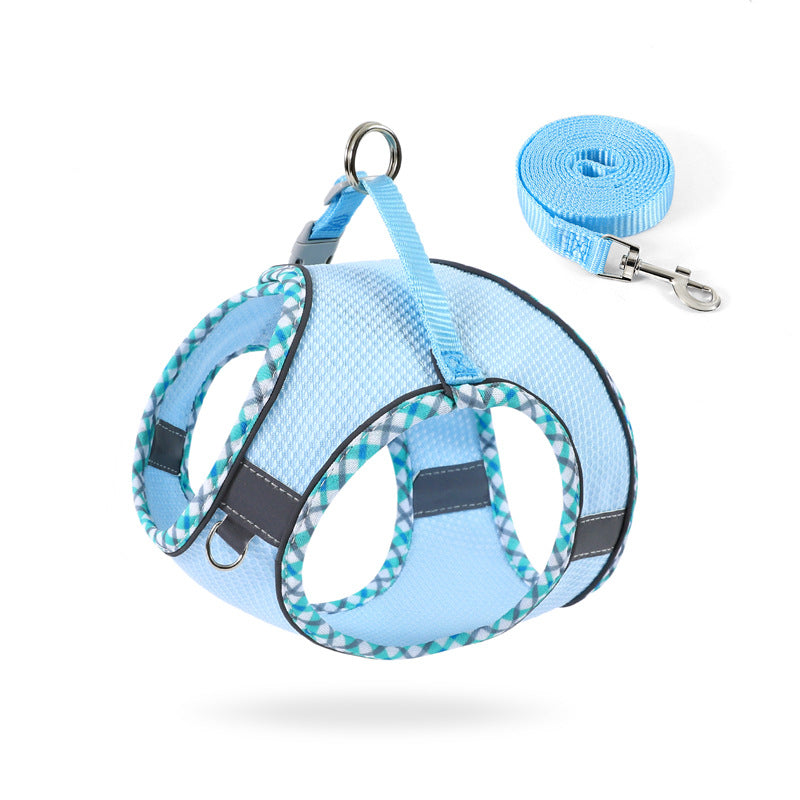 Dog Harness No-Pull Pet Harness With A Leash 1.2m Step In Dog Harness With Breathable Mesh And Quick-Release Buckle Reflective Outdoor Pet Vest For