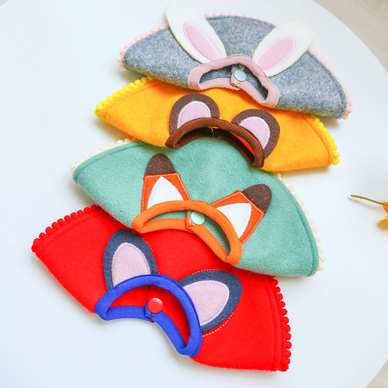 Dog Cat Cartoon Animal Bib Pet Scarf