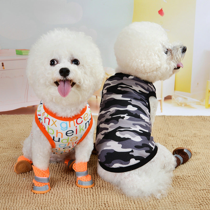 Floral Small Dog Teddy Milk Vest
