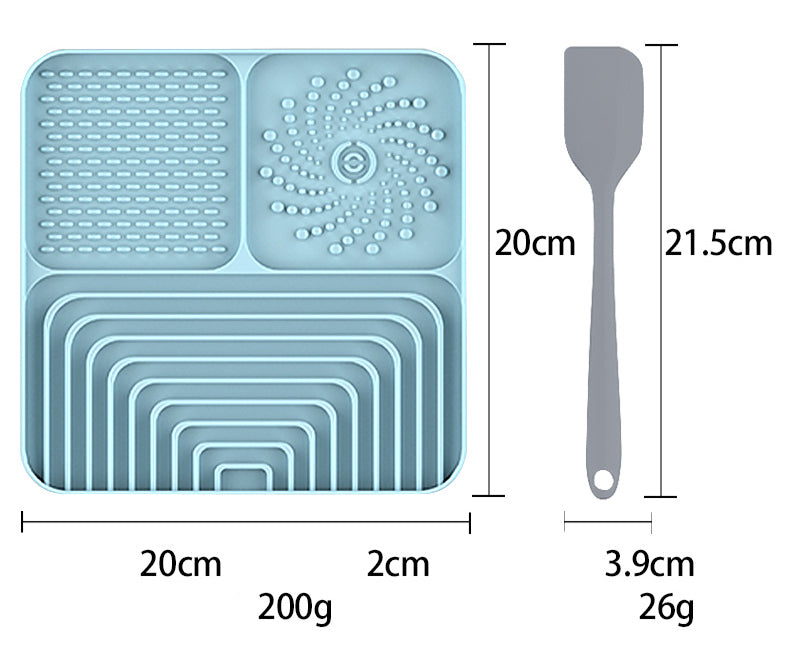 Slow Food Mat For Dogs And Cats, Anti-choking Pad With Suction Cup, Square, Silicone, For Licking