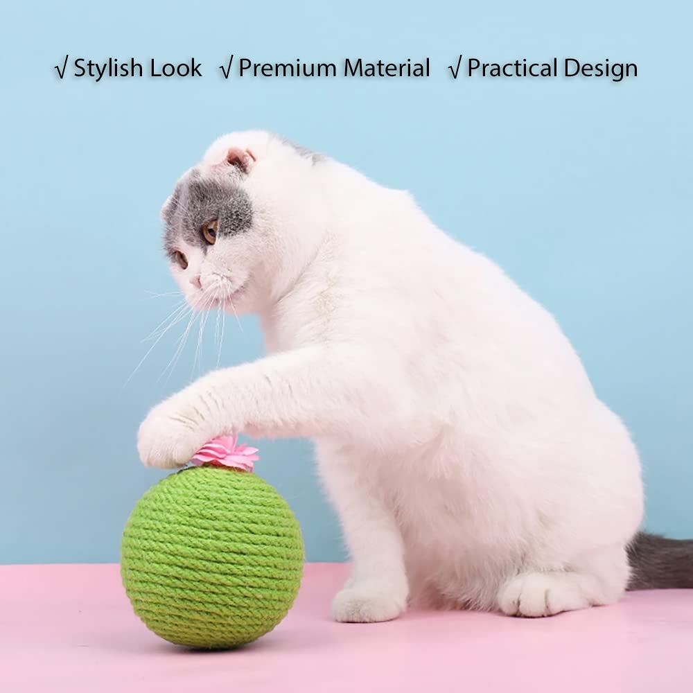 Interactive Tumbler Cactus Cat Scratcher Ball Catnip Toys Natural Sisal Scraper Tree Tower For Cat Indoor Play Hunting Exercise