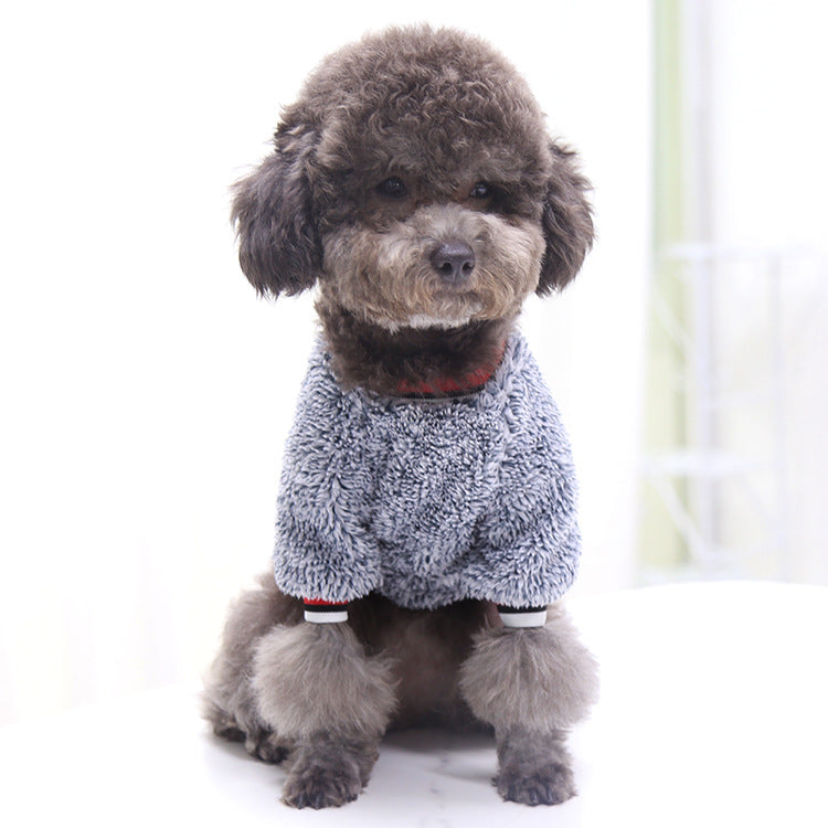 Lambswool Pet Dog Cat Autumn And Winter Sports Two Feet Warm Clothes