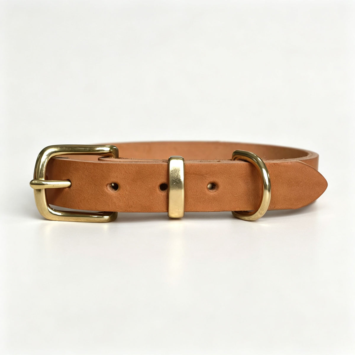 Vintage-style Pet Collar With Brass Fastenings