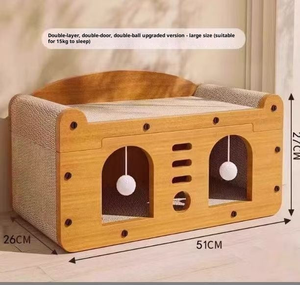 Corrugated Cardboard Single-door Cat Box