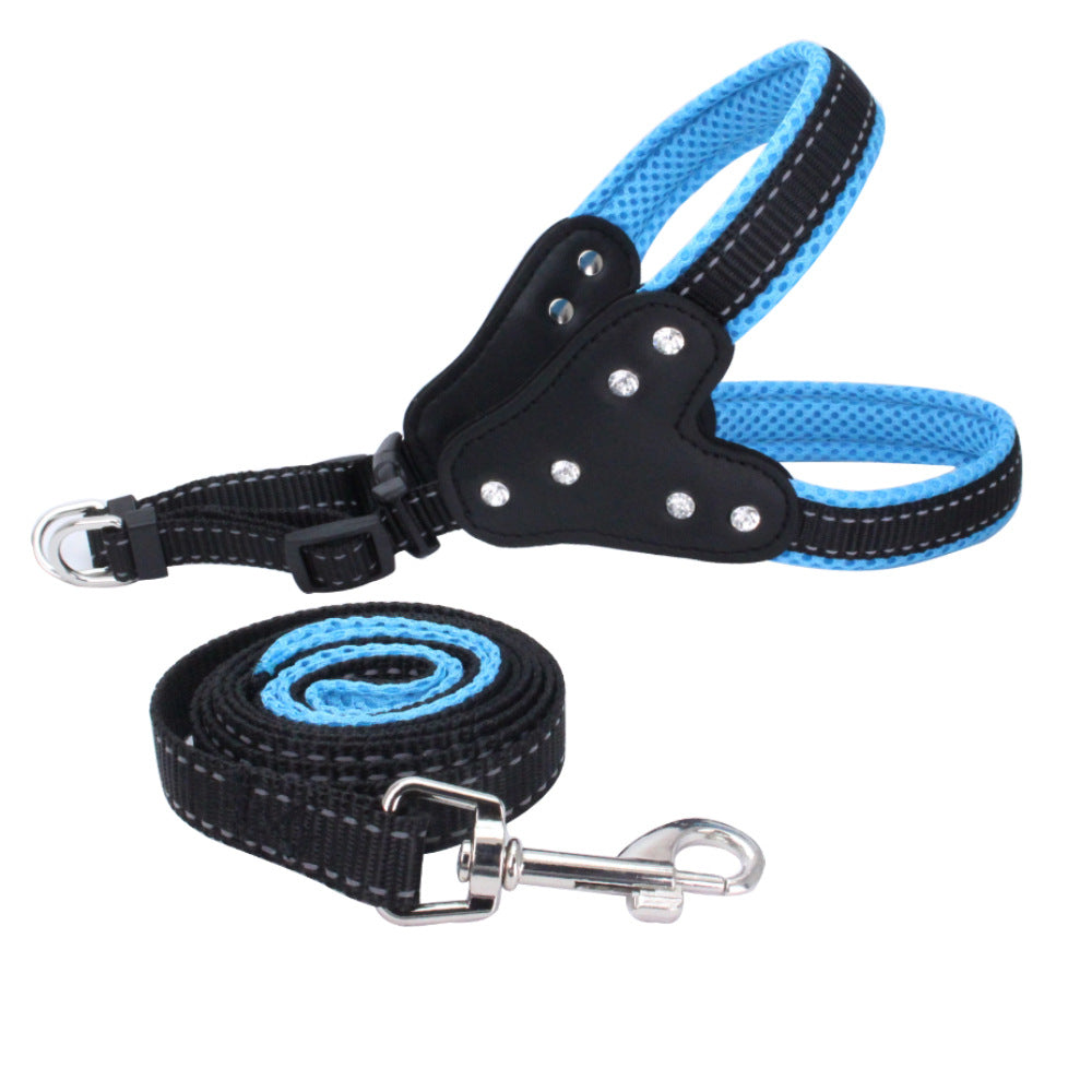 Rhinestone Pet Reflective Gallus Traction Sleeve