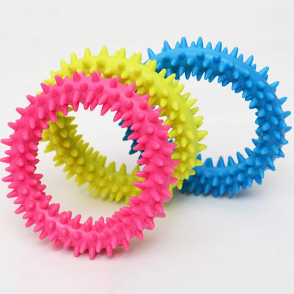 Dog Chew Toy TPR Spiky Circle Ring Dog Bite-Training Chew Molar Toy Cleaning Tooth Pet Supply