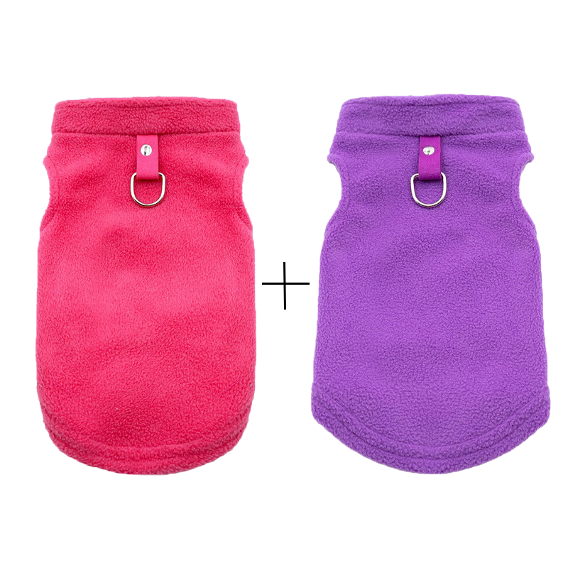 2 Pack Dog Sweater With Leash Ring, Warm Pet Sweater Thick Clothes Coat Fleece Dog Sweaters For Small Dogs Girl Boy Pullover Dog Jacket For Fall