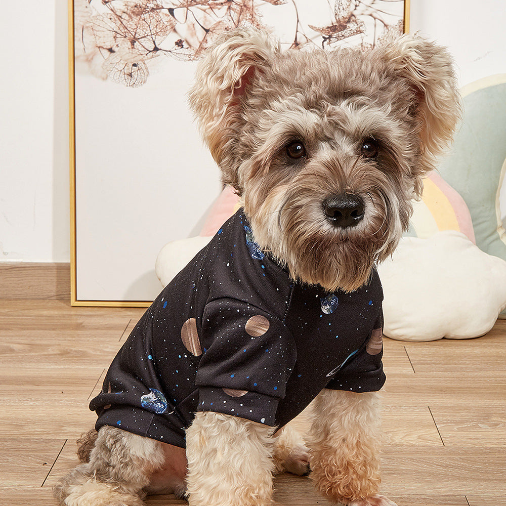 Dog Clothes T-shirt Cosmic Planet Print Cat
