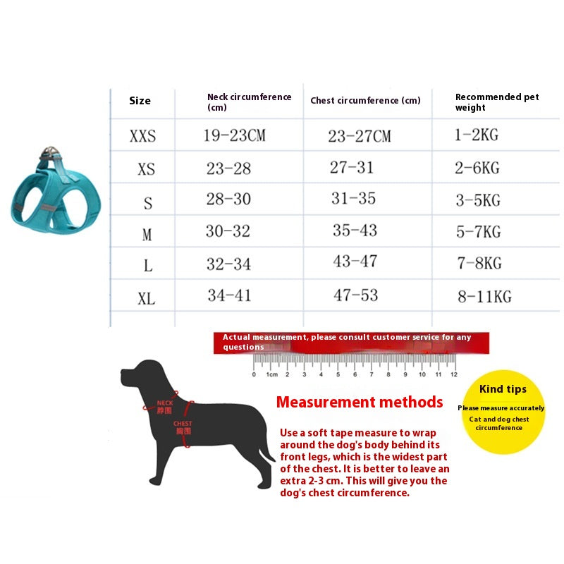 Cat Pulling Rope Vest-style Slip Dogs And Cats Rope Pet Outing Mesh Cat Leash