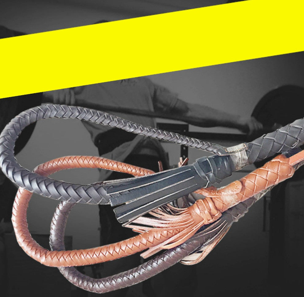 Simple Home Portable Full Leather Woven Horsewhip