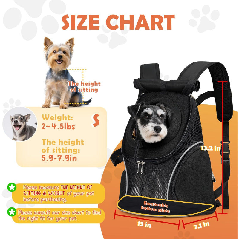 Dog Backpack Ventilated And Adjustable Pet Carrier